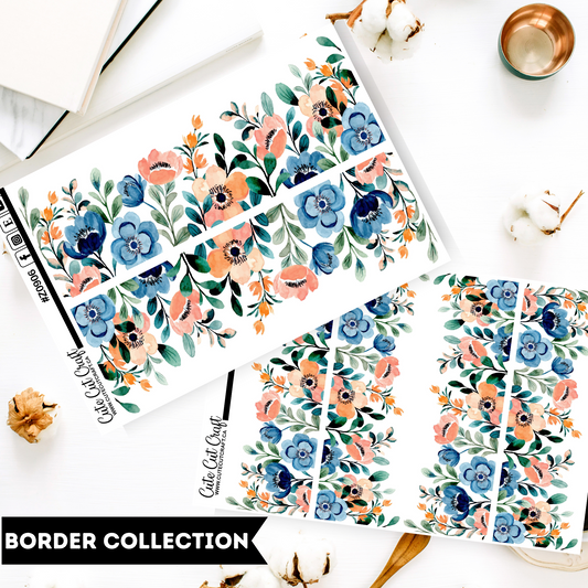 Blue Florals || Border Collection