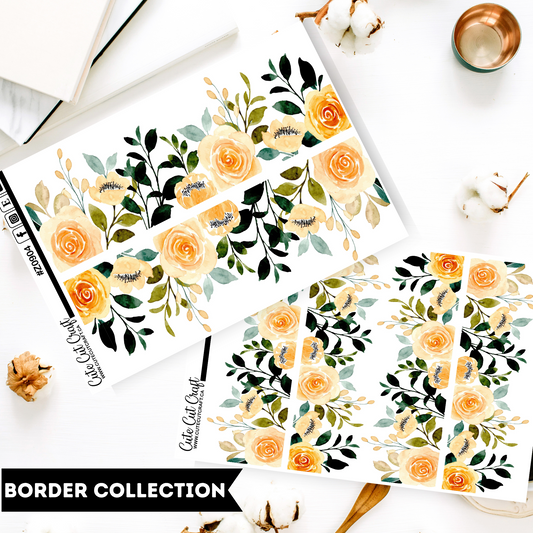Peach Florals || Border Collection