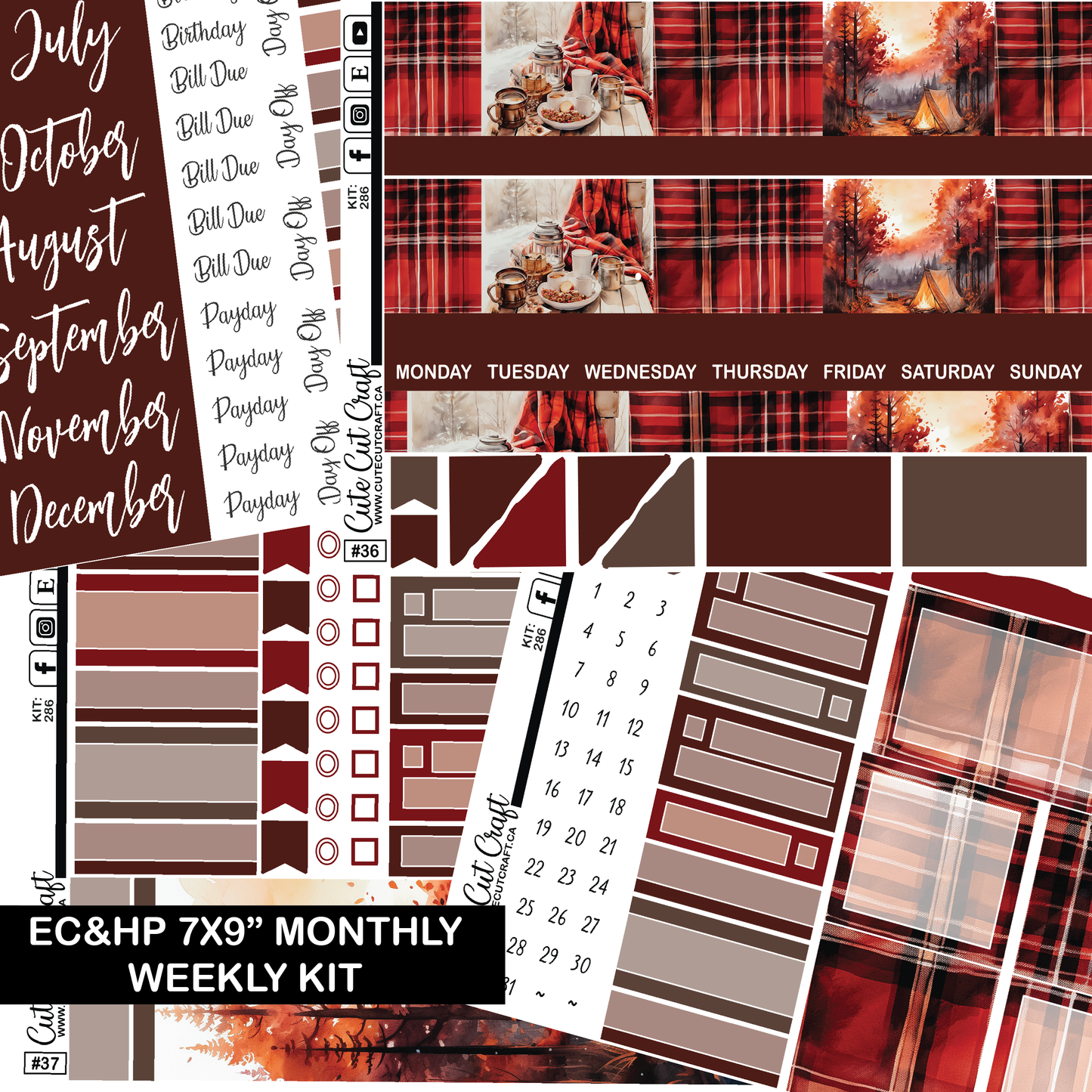 Red Fall #286 || 7x9 Monthly