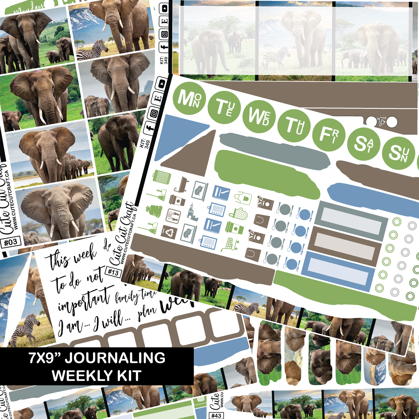 Elephant Expedition #349 || Journaling Sheets