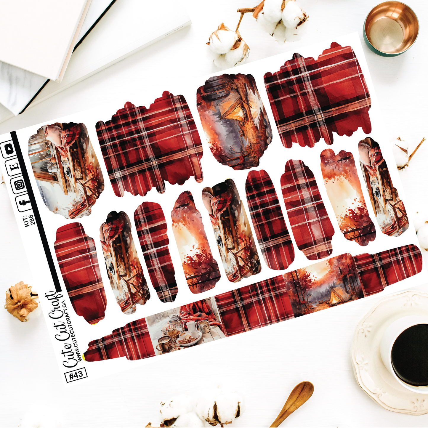 Red Fall #286 || XL Brush Stroke Sheets