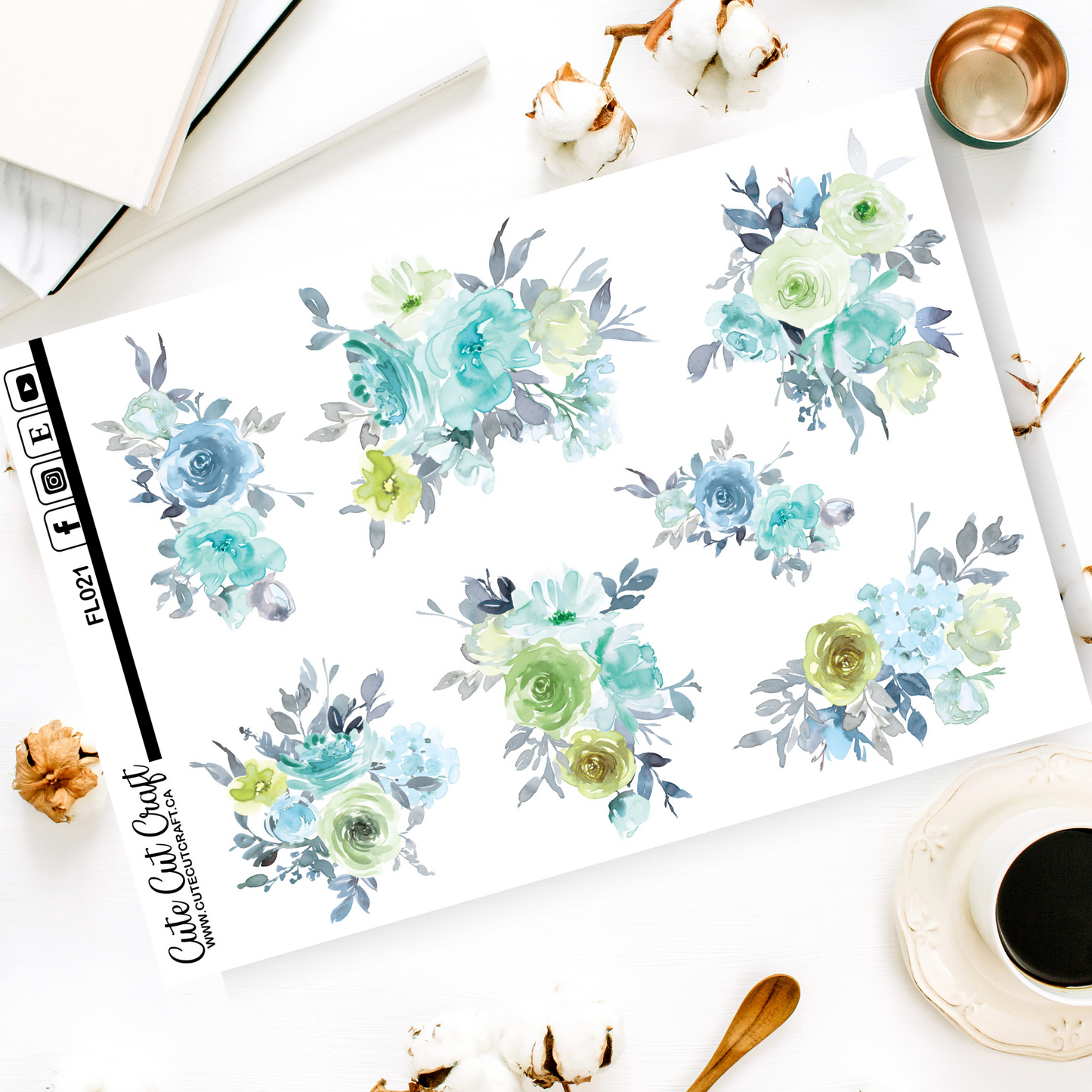 Flaxen Florals || Decorative Sheet