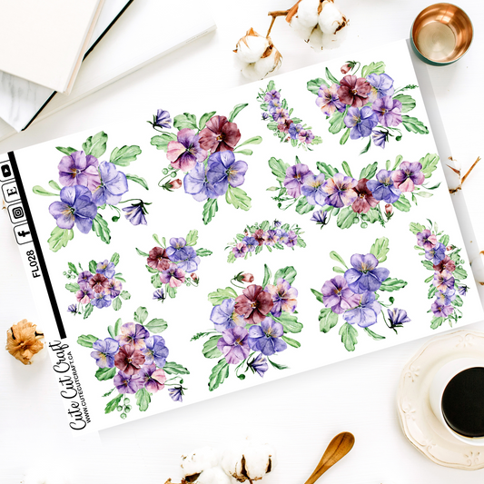 Floral Pansies || Decorative Sheet