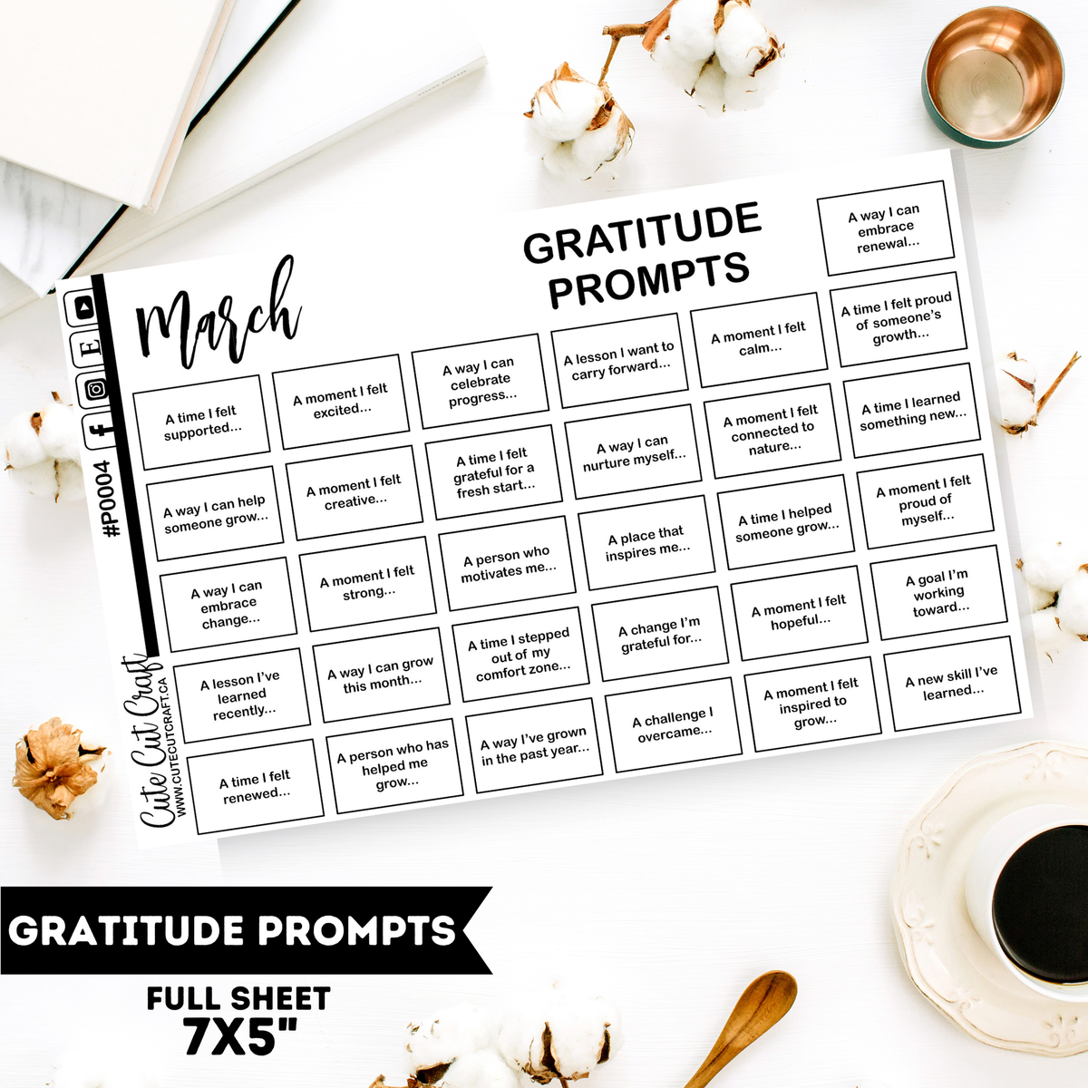March Gratitude Prompts