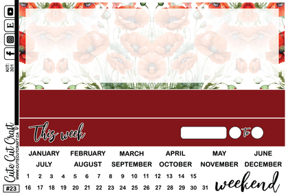 November Poppies #301 || Journaling Sheets