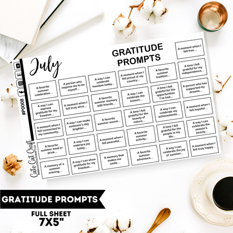 Yearly Gratitude Prompts