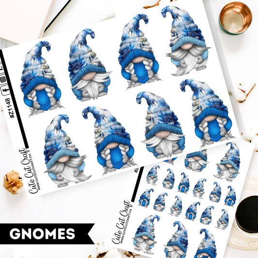 Cobalt Floral Gnomes