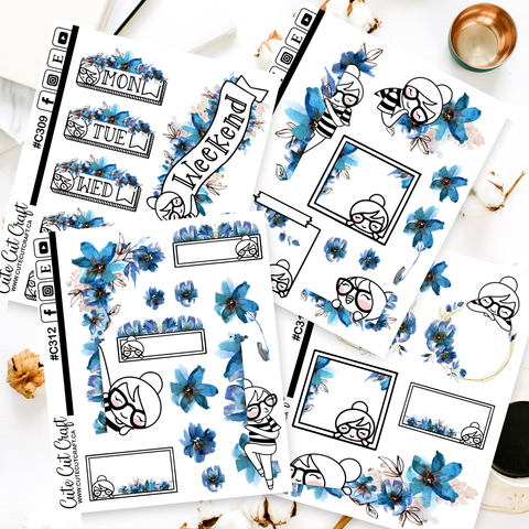 Blue Florals || Planner Paige