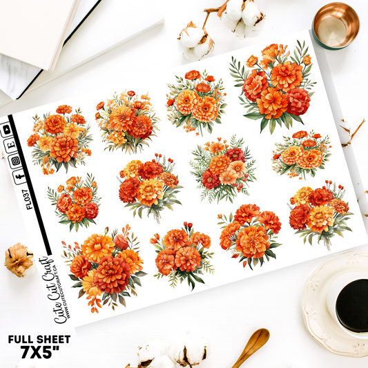 Marigold Florals || Decorative Sheet
