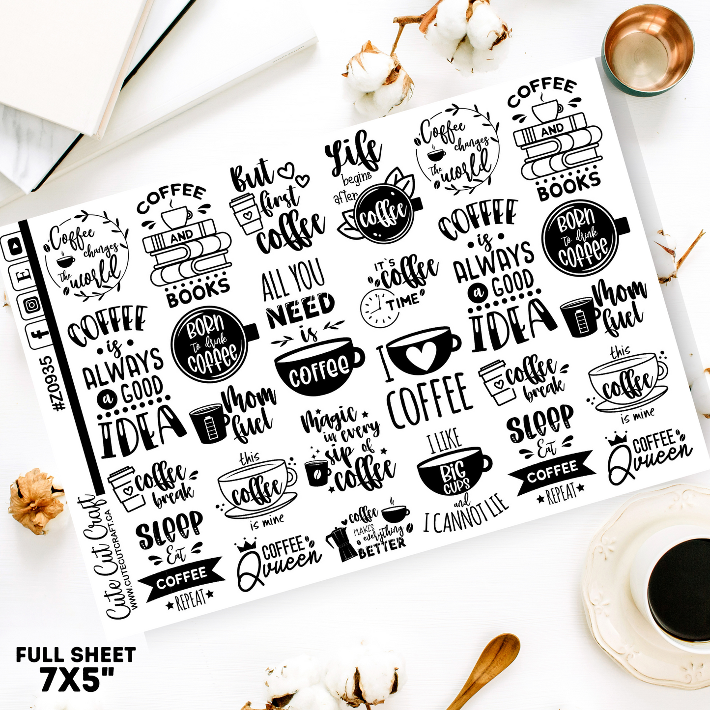 Coffee Quotes || Deco Sheet