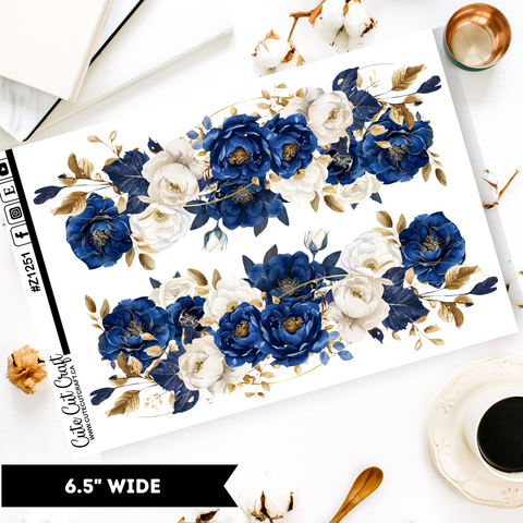 Blue Floral || Border Collection