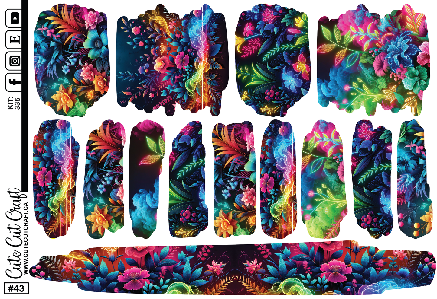 Neon Florals #335 || Journaling Sheets