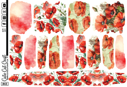 November Poppies #301 || Journaling Sheets