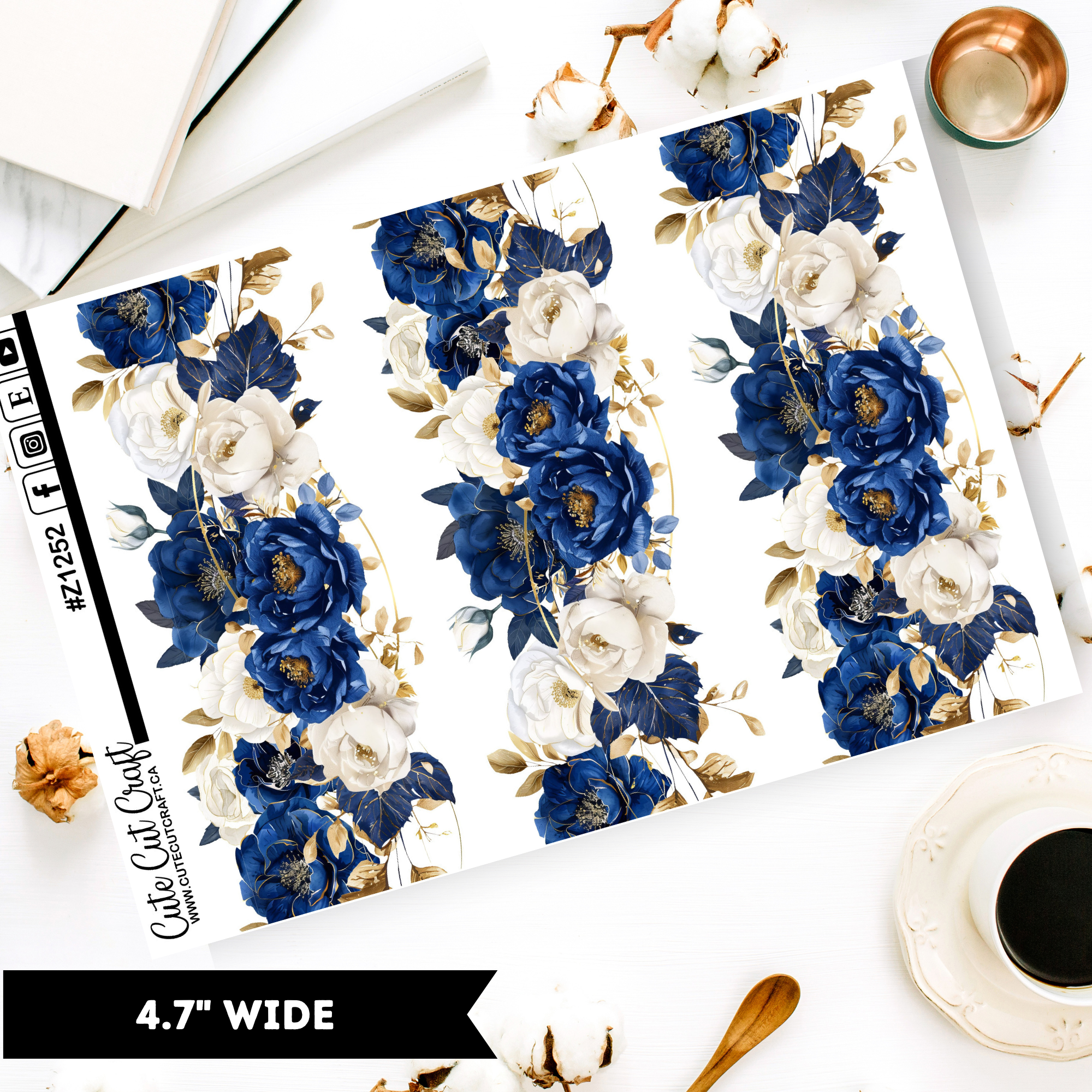 Blue Floral || Border Collection