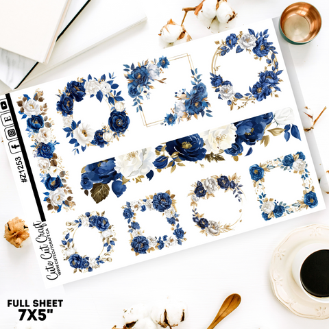 Blue Floral || Border Collection