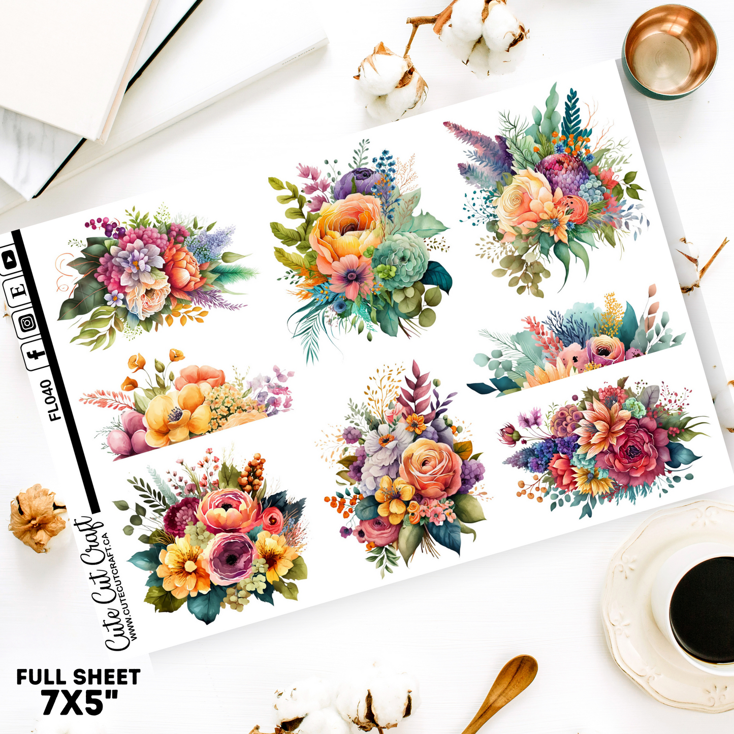 Colorful Florals || Decorative Sheet