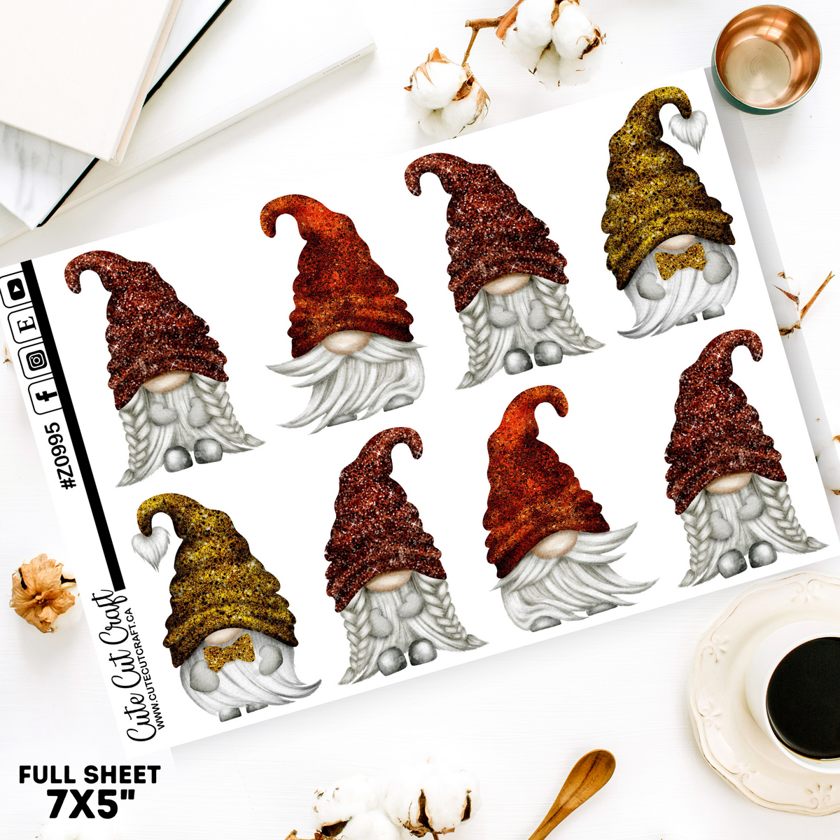 XL Fall Glitter Gnomes