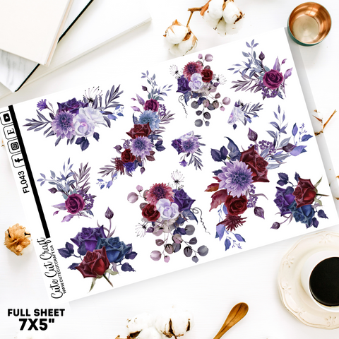 Dark Rose Florals || Decorative Sheet