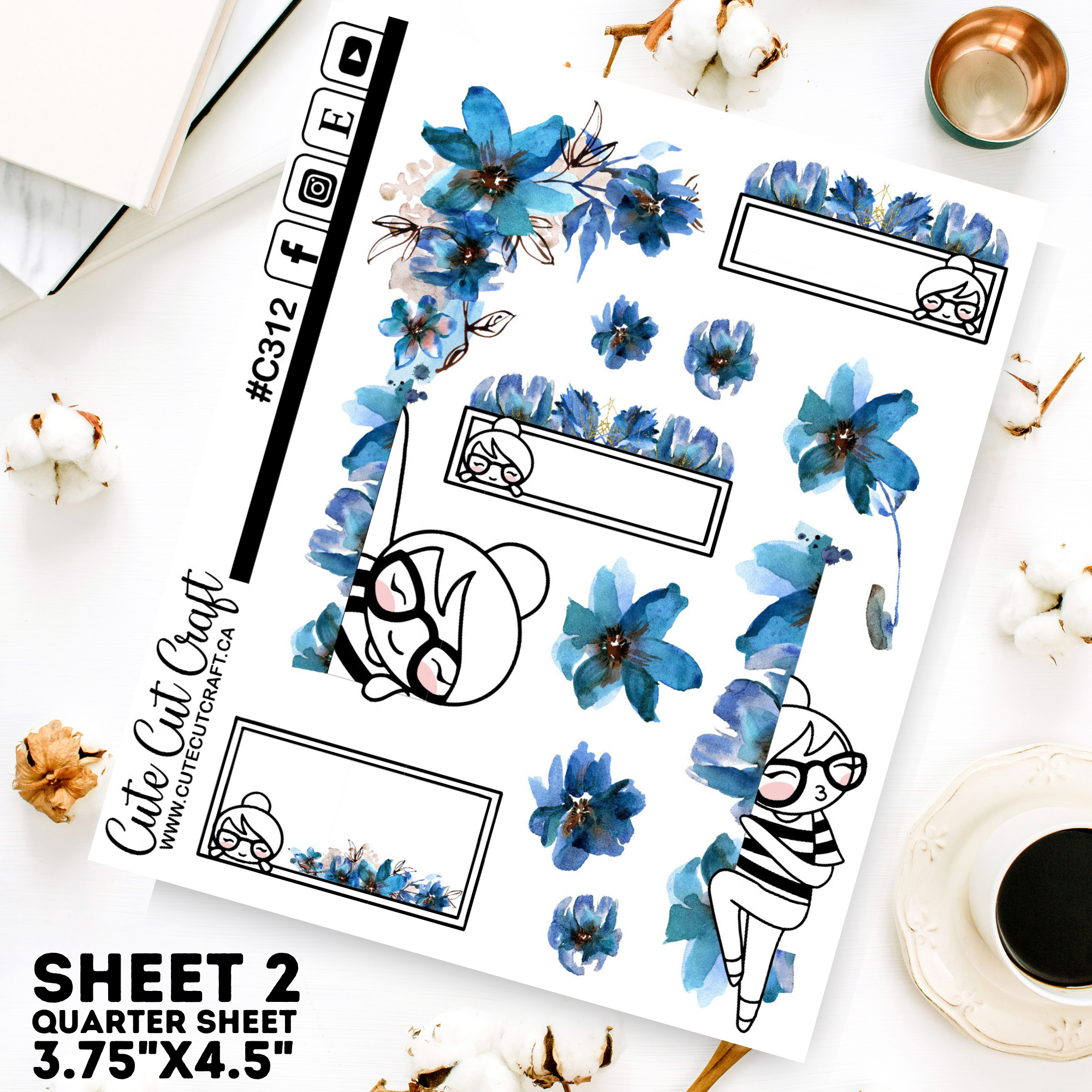 Blue Florals || Planner Paige