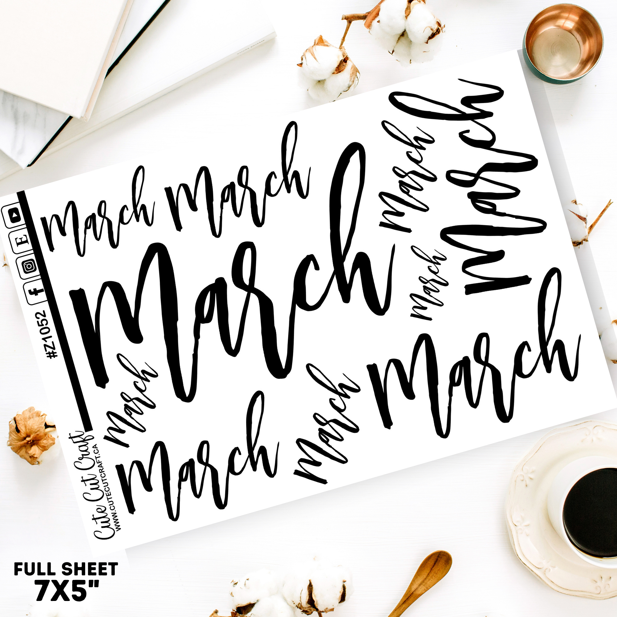 Script March Print March #1052 || Jumbo Script – Cute Cut Craft