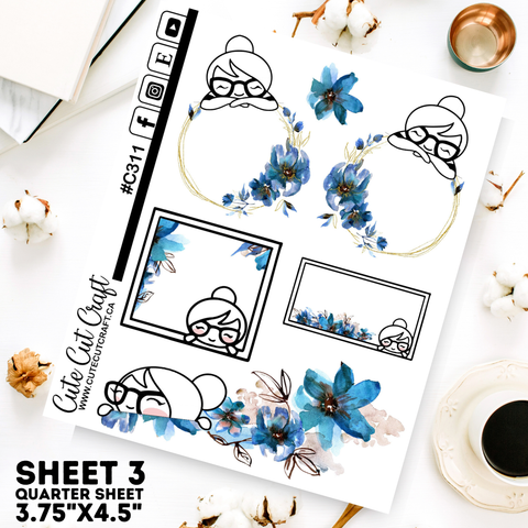 Blue Florals || Planner Paige