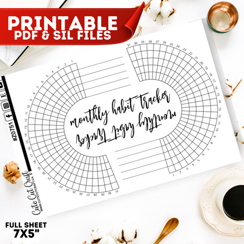 Half Circle Monthly Tracker || Z751