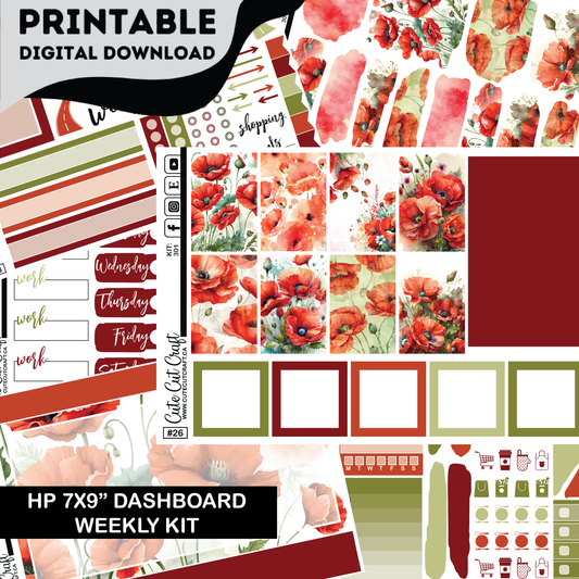 November Poppies #301 || CHP Dashboard Kit [PRINTABLE]