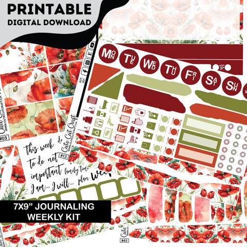 November Poppies #301 || Journaling Kit [PRINTABLE]