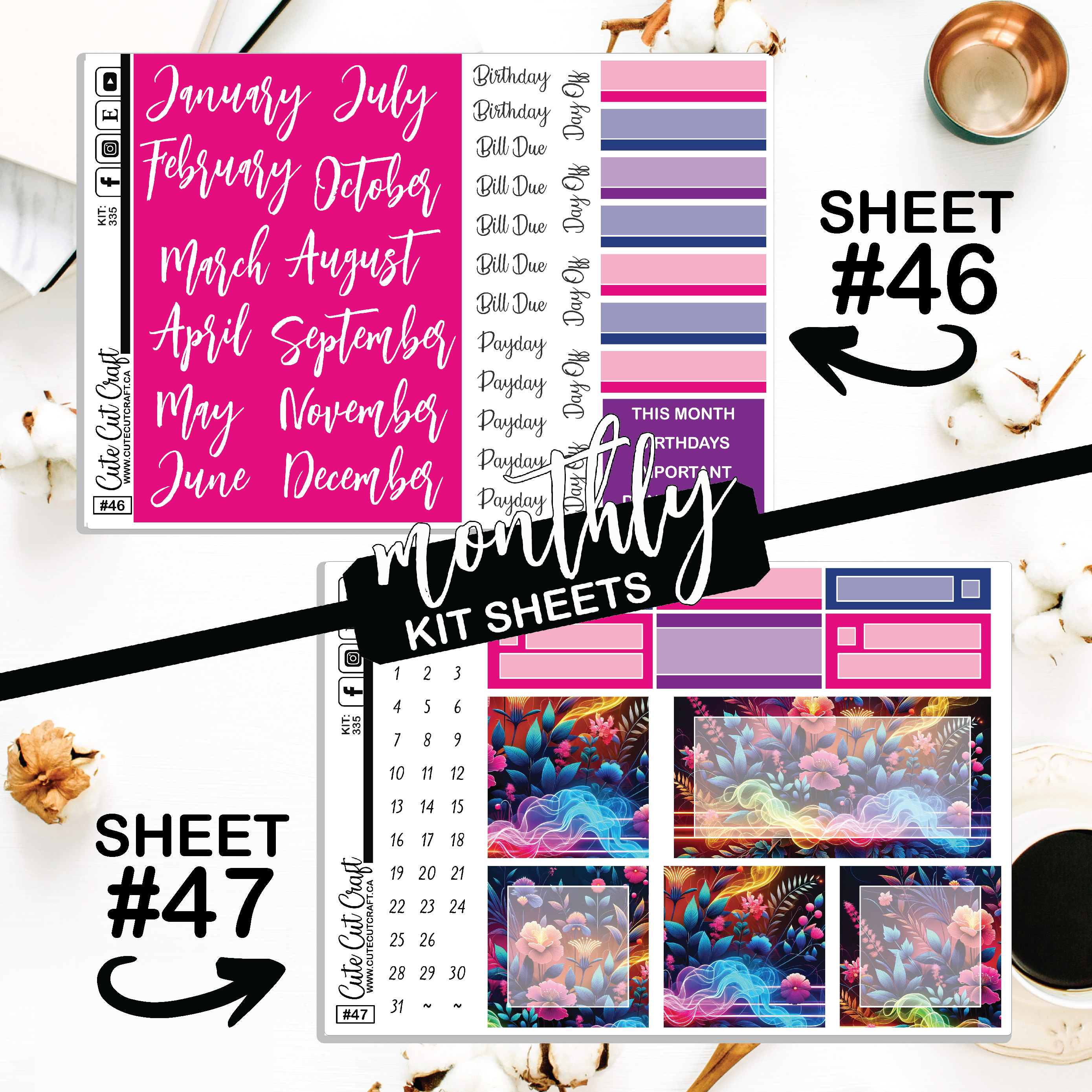 Neon Florals #335 || CHP Dashboard Weekly & Monthly