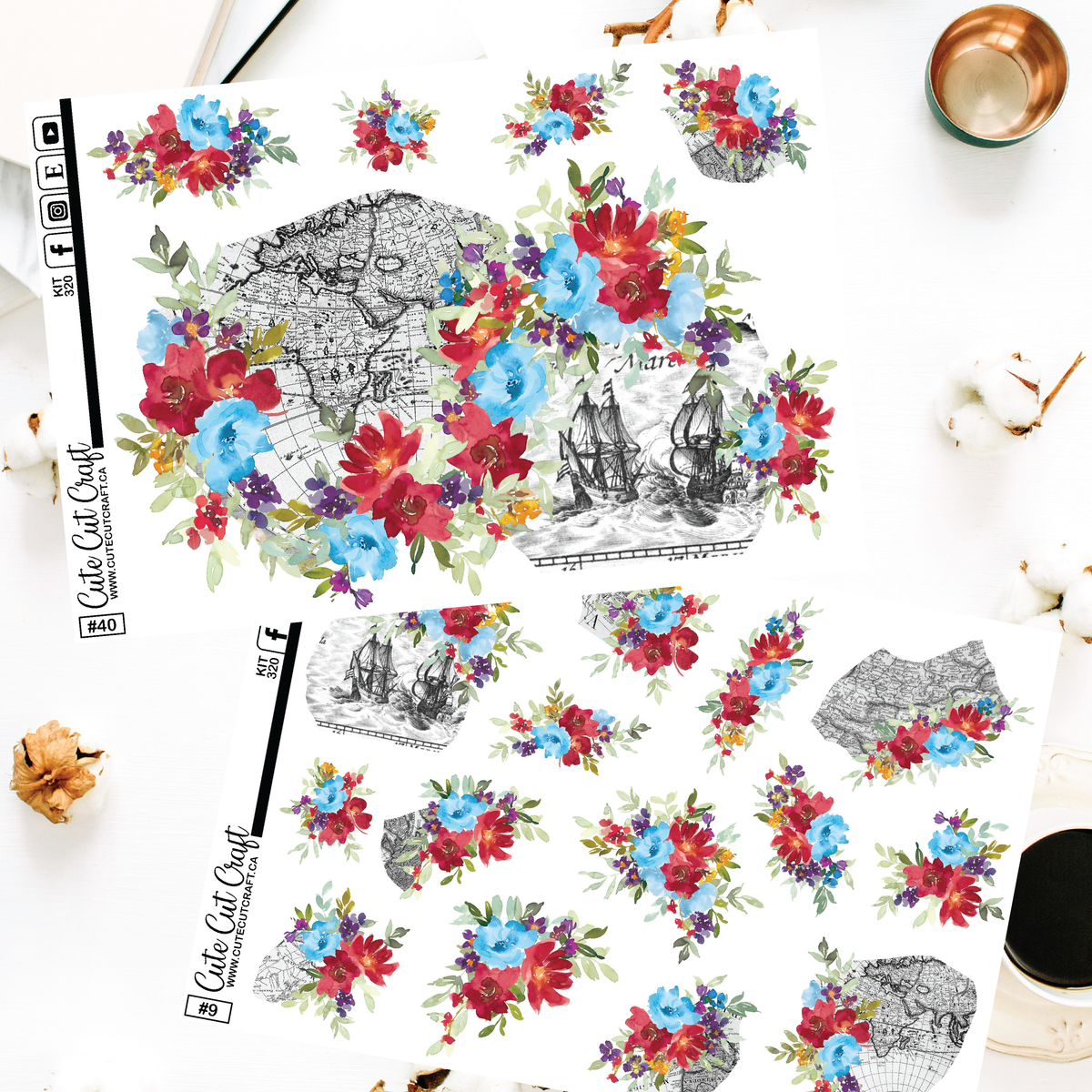 Floral Map #320 || Deco Sheets