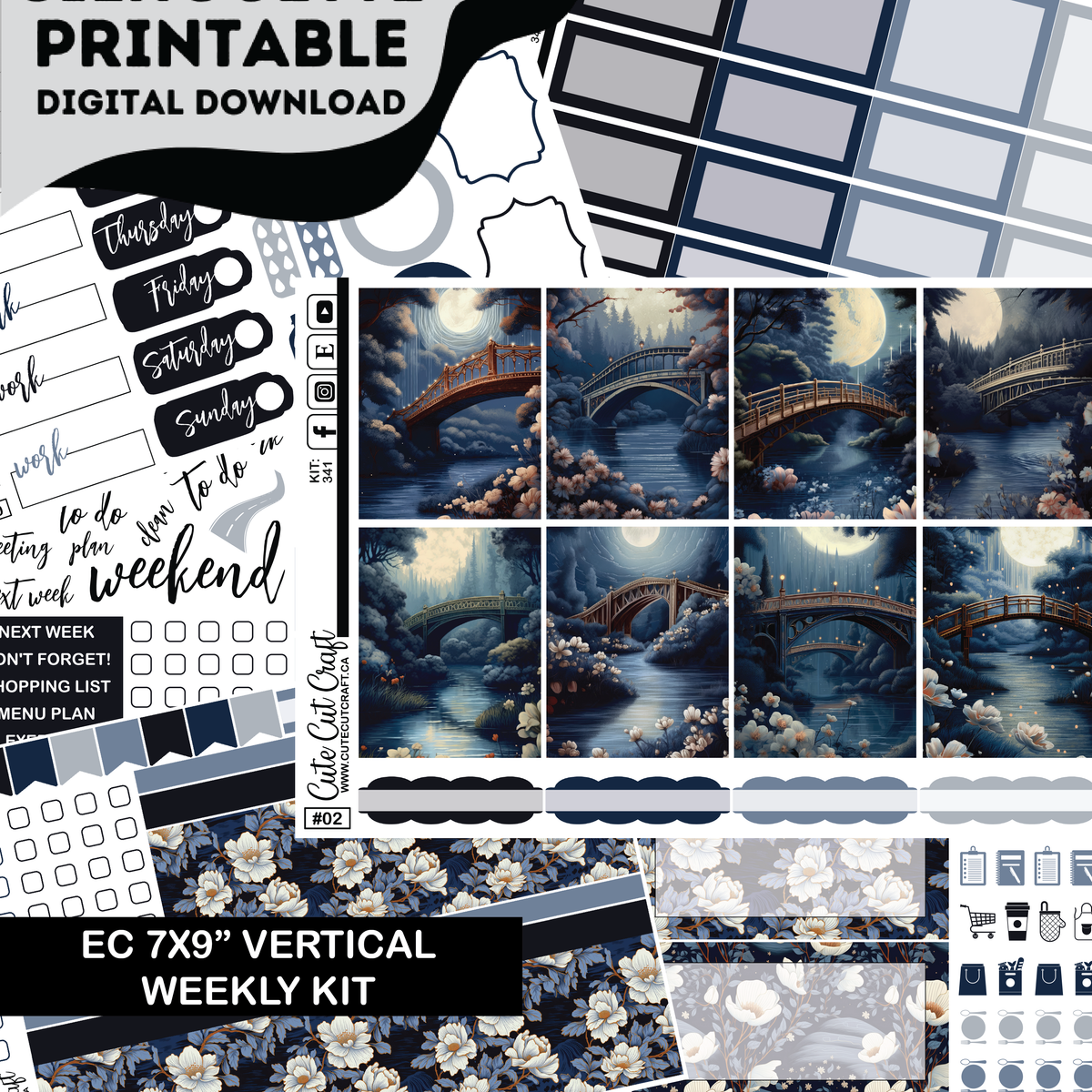 Moonlit Bridges #341 || ECLP Kit [PRINTABLE]