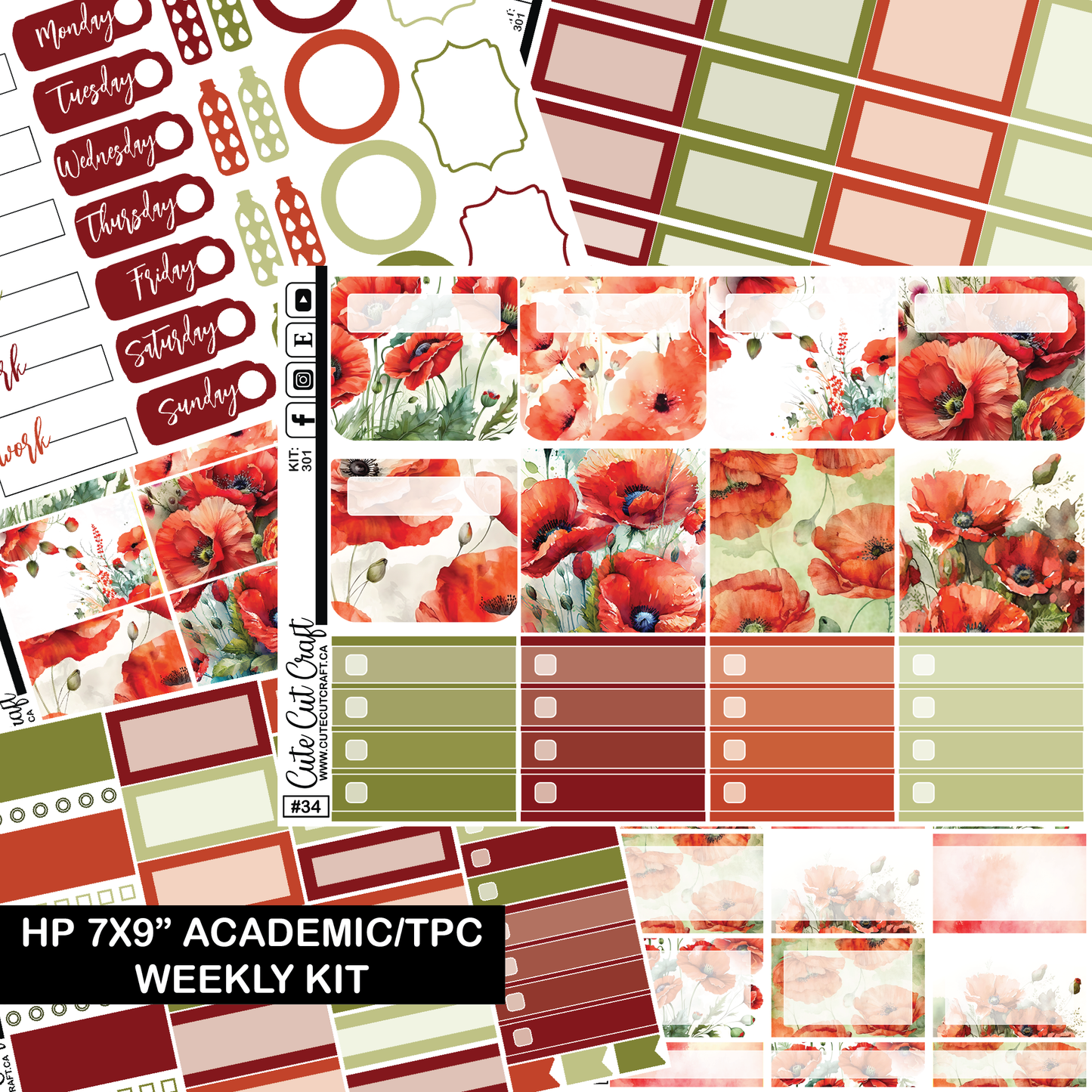 November Poppies #301 || HP Academic Kit