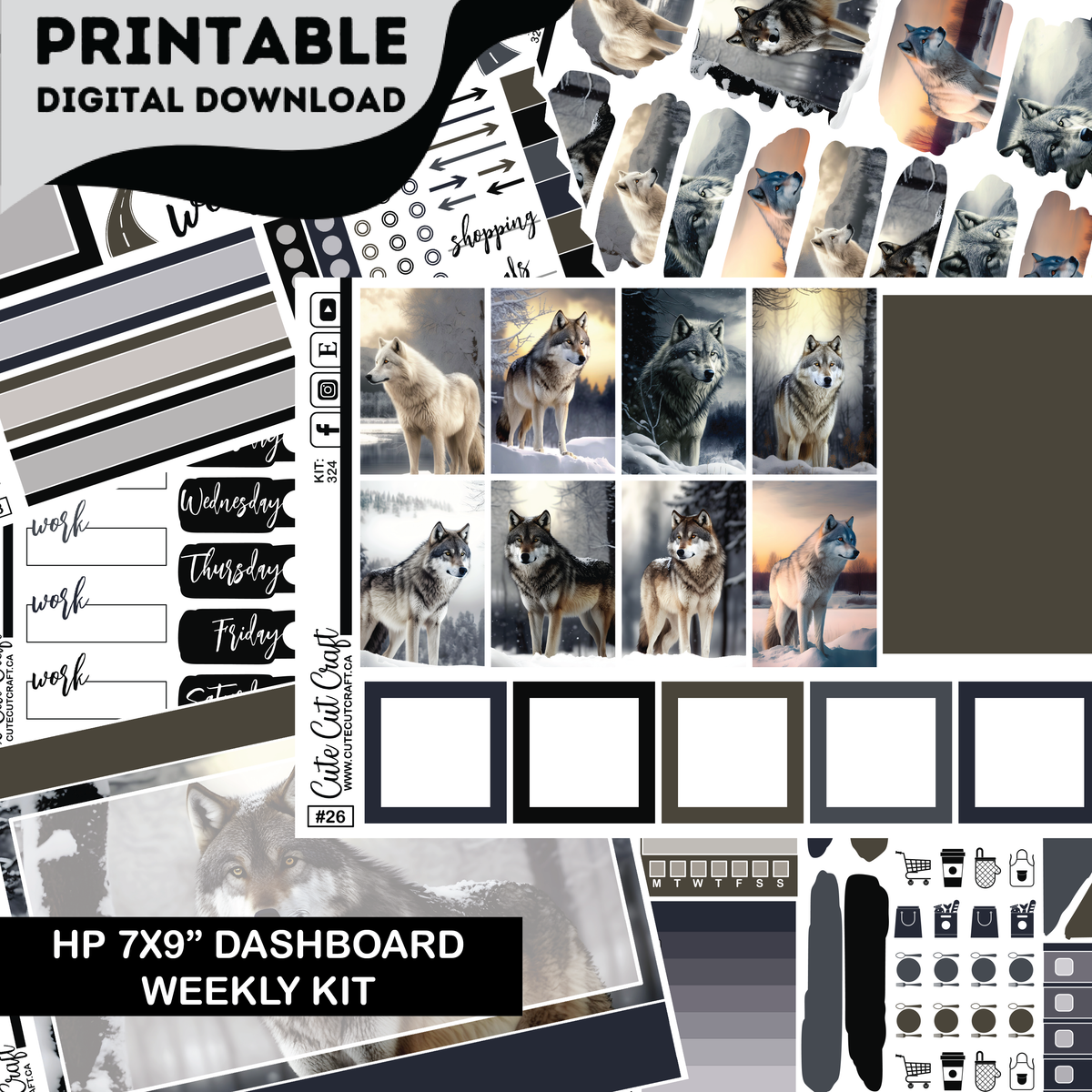 Winter Wolf #324 || CHP Dashboard Kit [PRINTABLE]