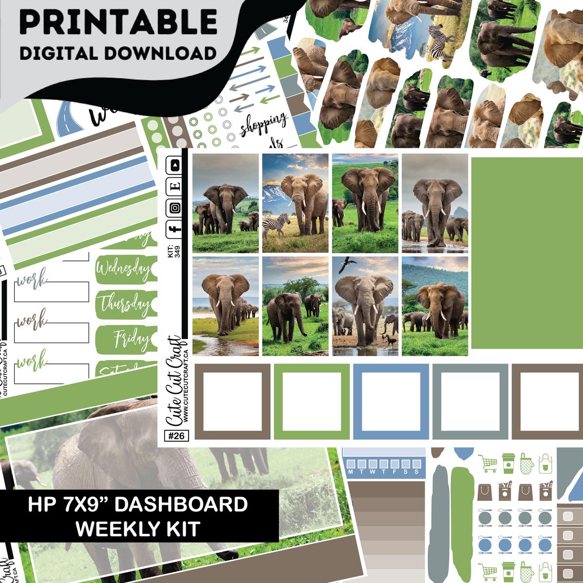 Elephant Expedition #349 || CHP Dashboard Kit [PRINTABLE]