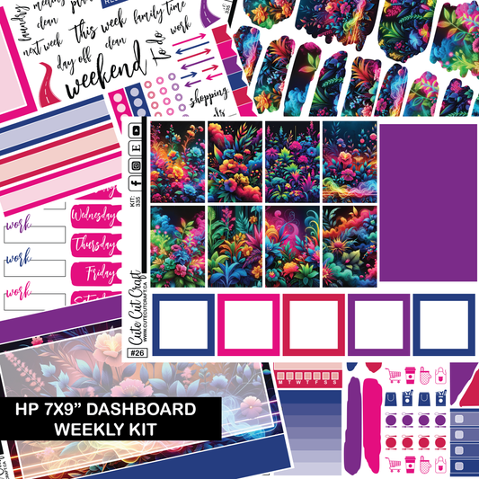 Neon Florals #335 || HP Dashboard Weekly Kit