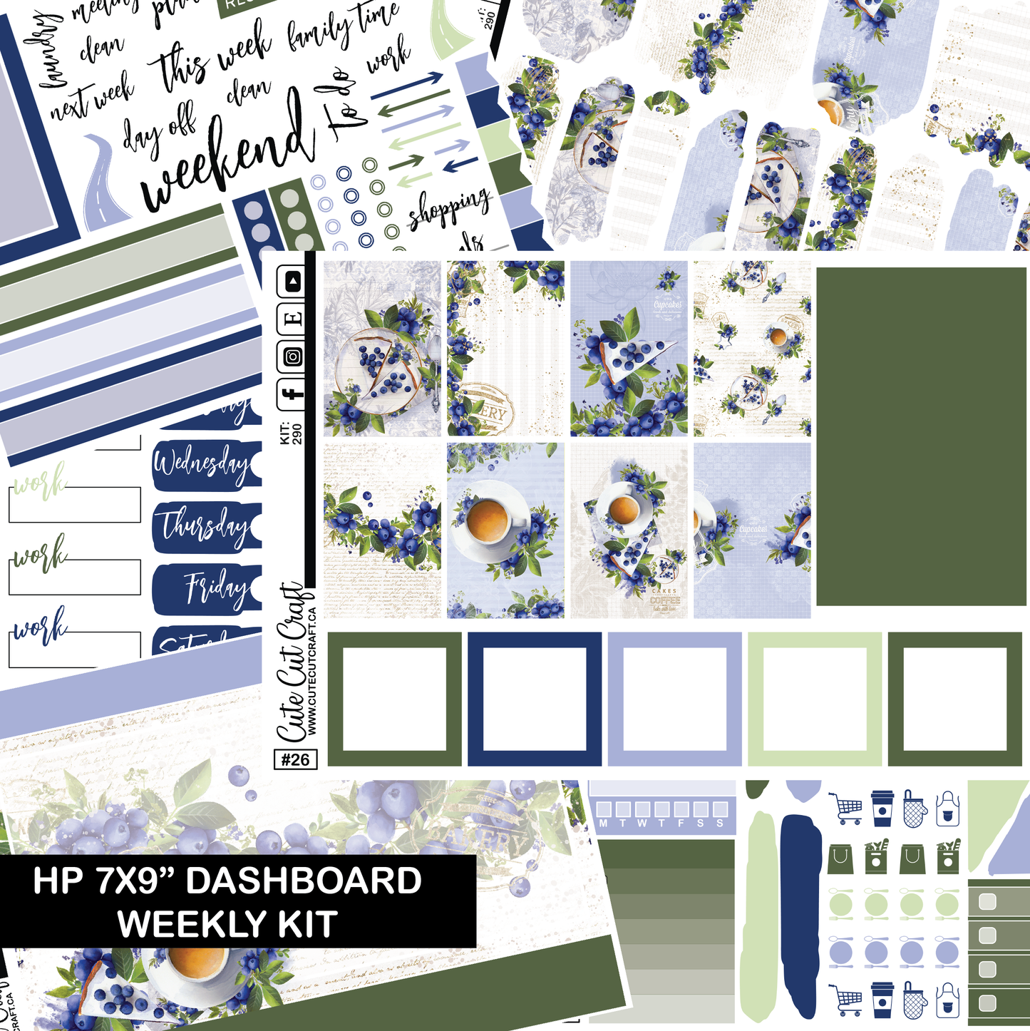Blueberry #290 || HP Dashboard Weekly Kit