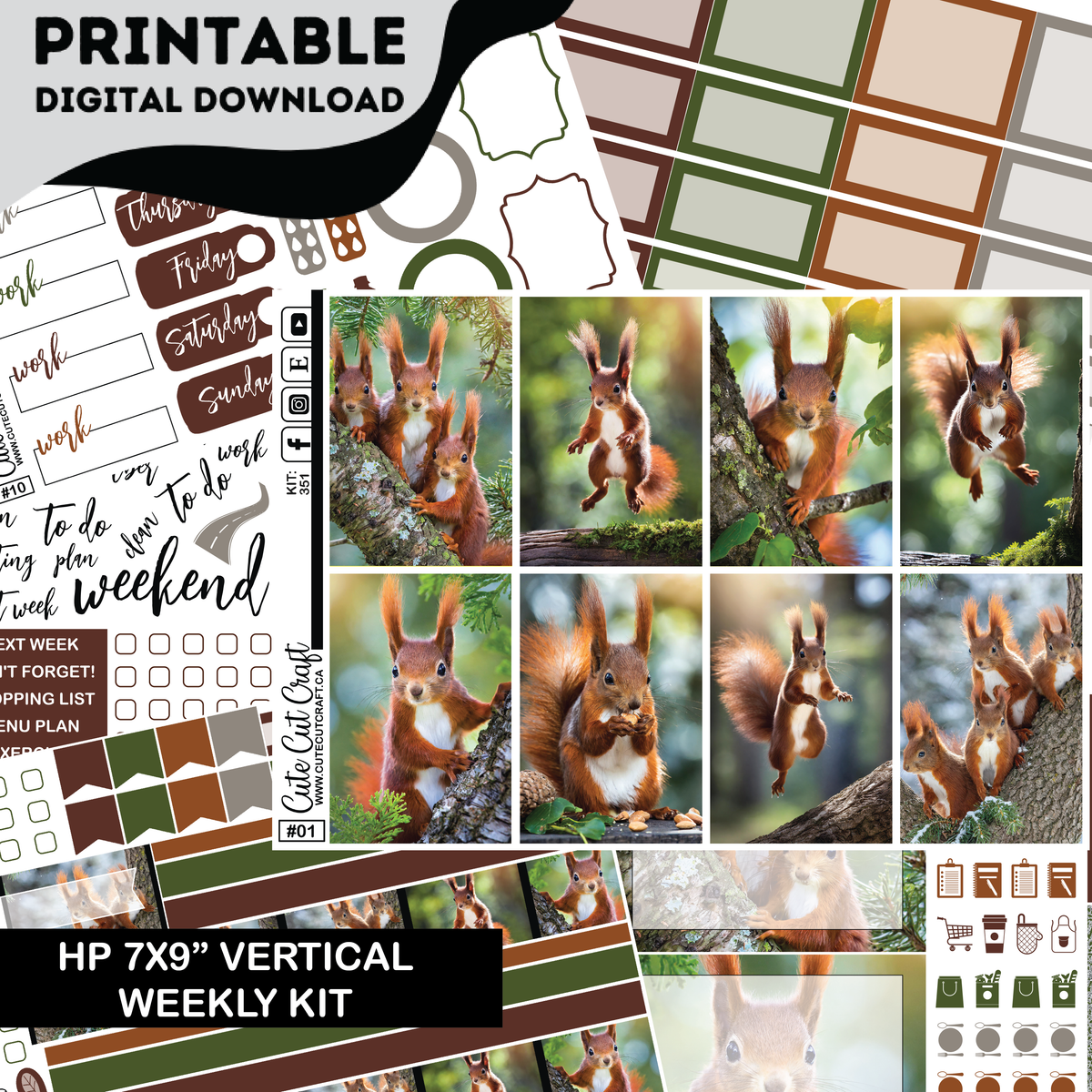 Magic Squirrel #351 || CHP Vertical Kit [PRINTABLE]