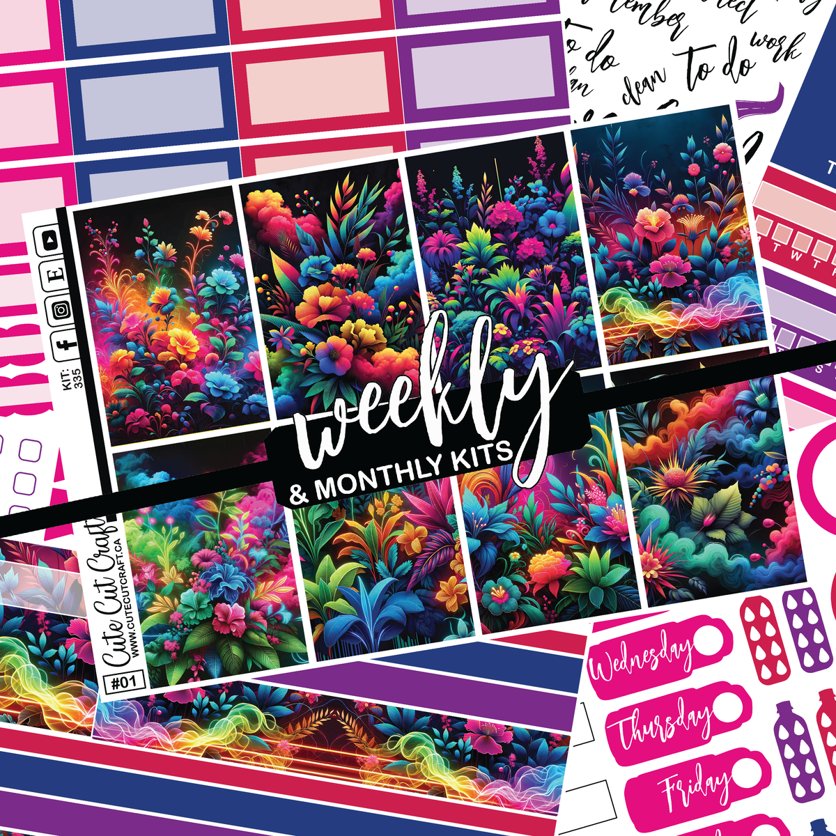 Neon Florals #335 || Classic HP Weekly & Monthly