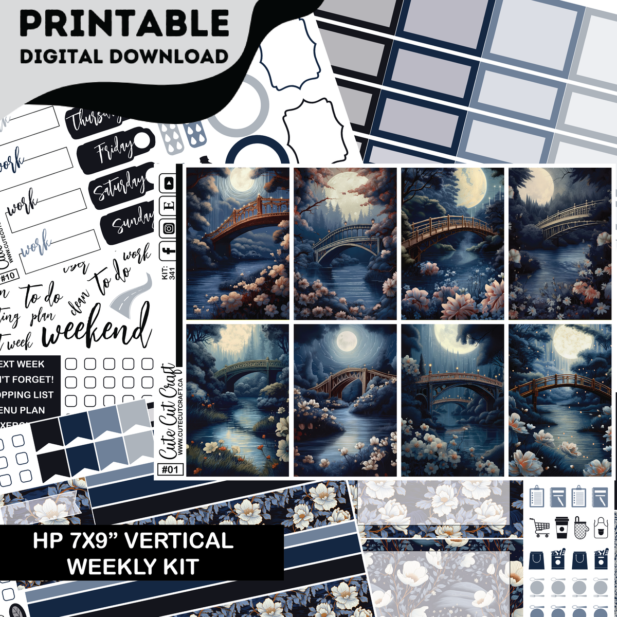 Moonlit Bridges #341 || CHP Vertical Kit [PRINTABLE]