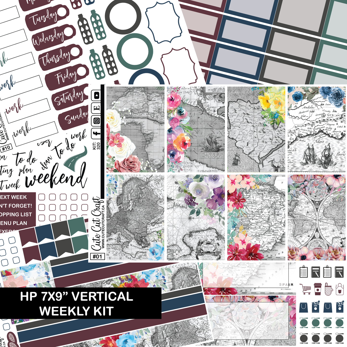 Floral Map #320 || HP Classic Vertical
