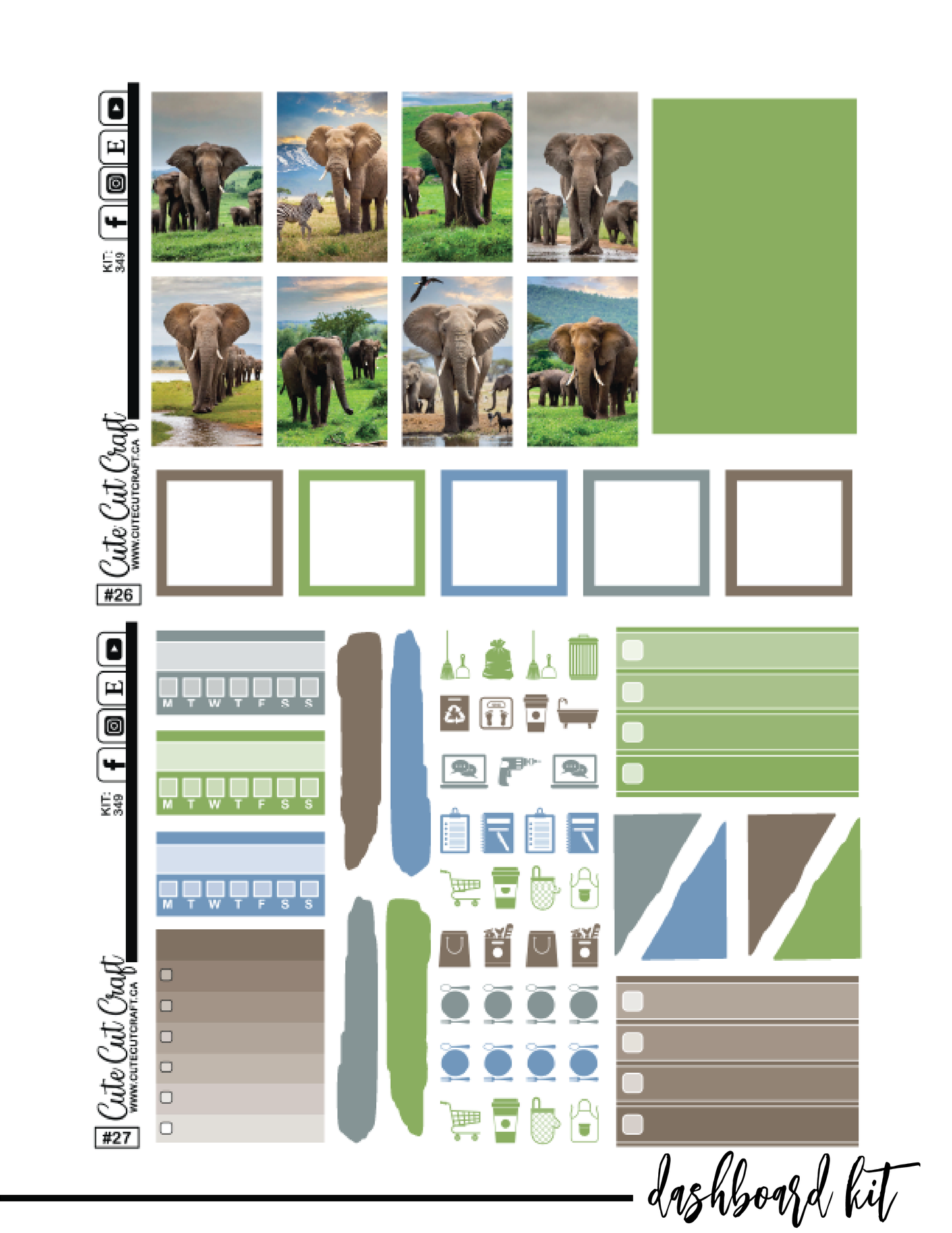 Elephant Expedition #349 || CHP Dashboard Kit [PRINTABLE]