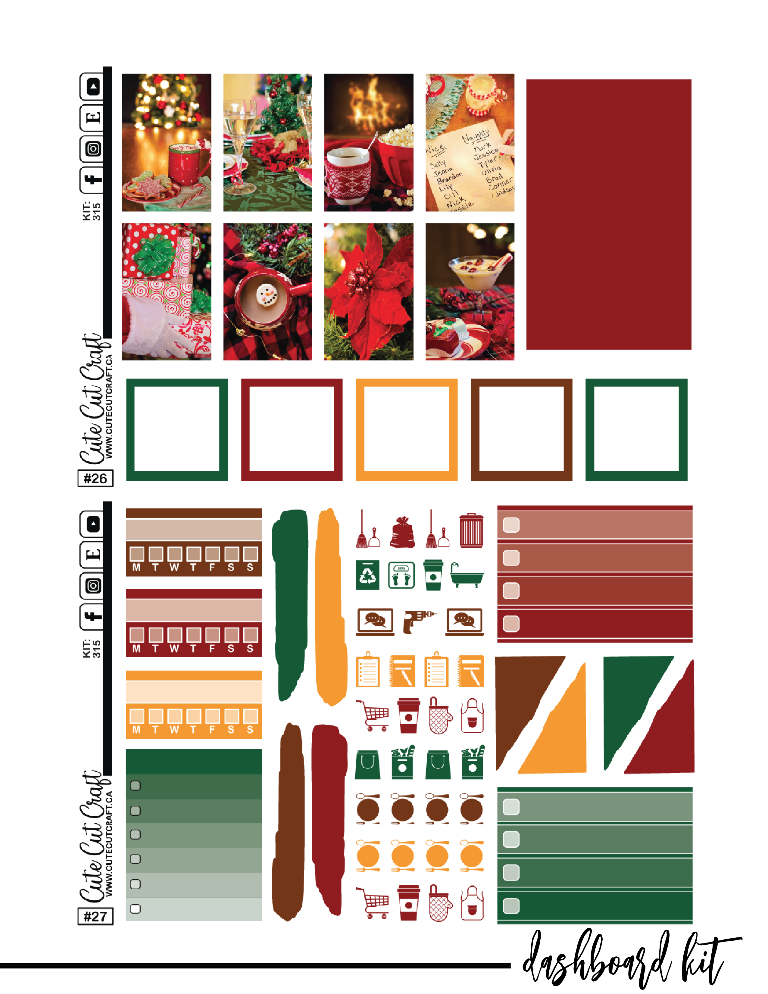 Classic Christmas #315 || CHP Dashboard Kit [PRINTABLE]