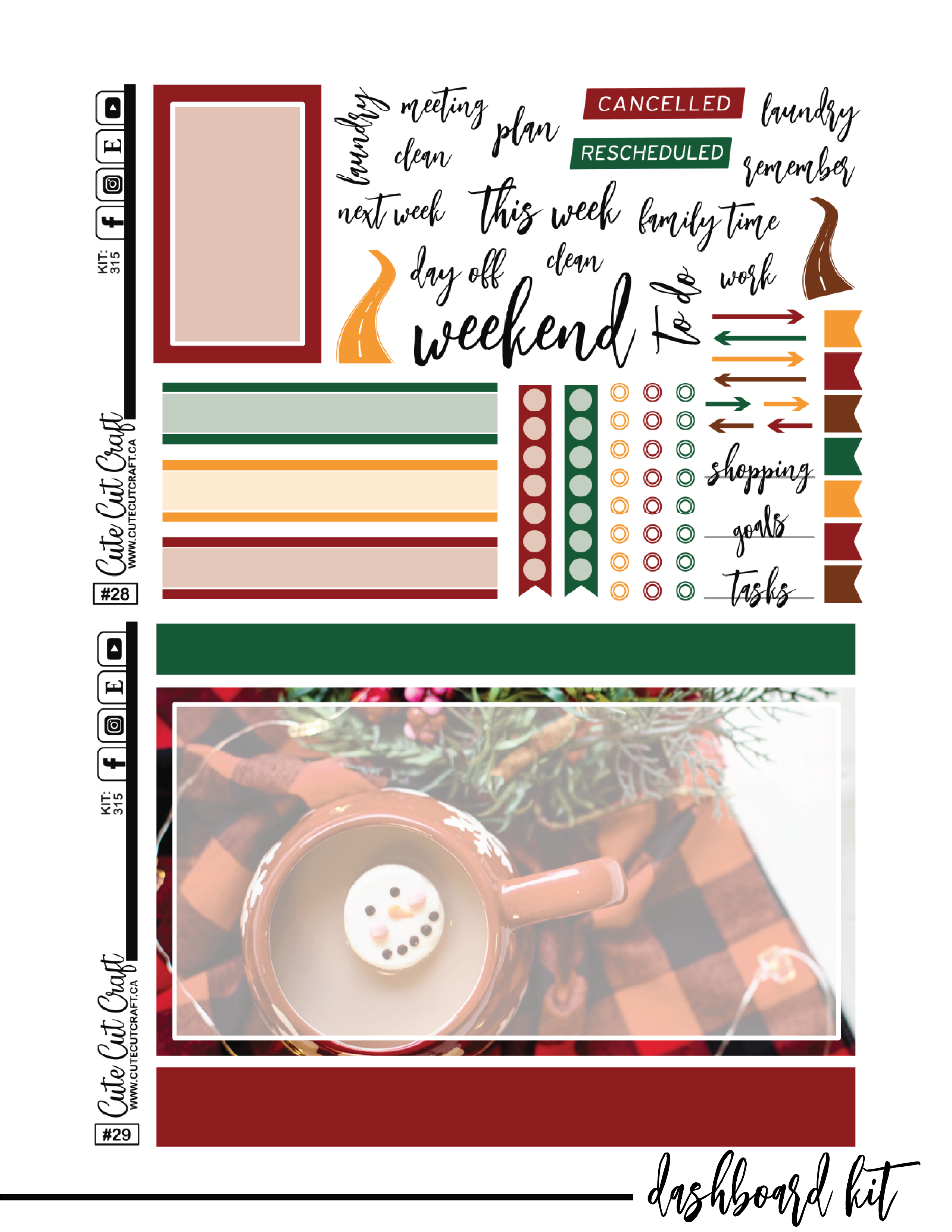 Classic Christmas #315 || CHP Dashboard Kit [PRINTABLE]