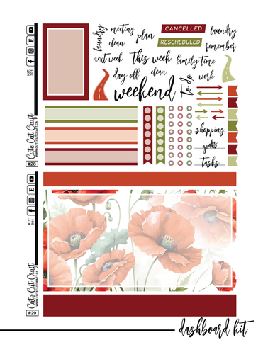 November Poppies #301 || CHP Dashboard Kit [PRINTABLE]