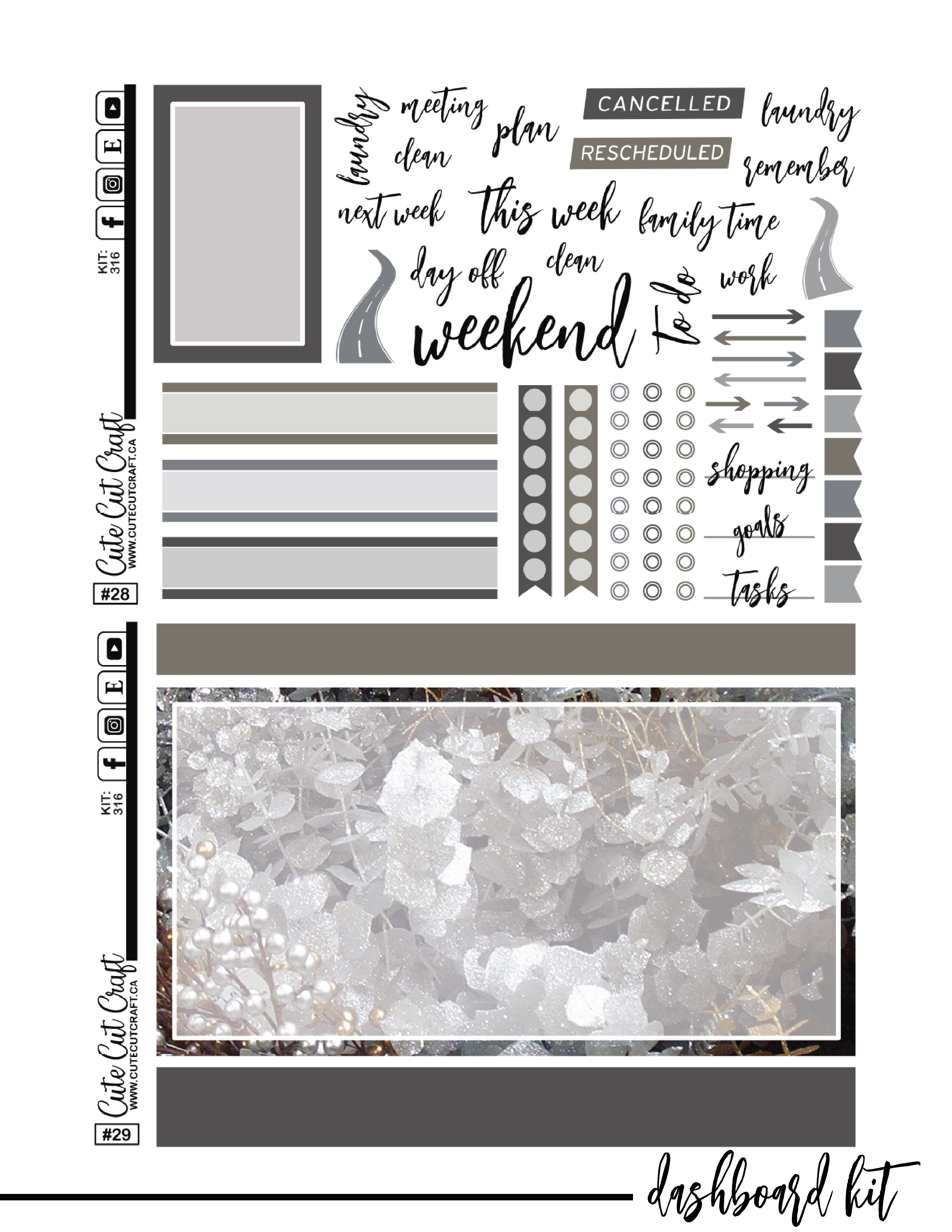 Silver Christmas #316 || CHP Dashboard Kit [PRINTABLE]