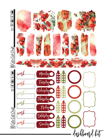 November Poppies #301 || CHP Dashboard Kit [PRINTABLE]