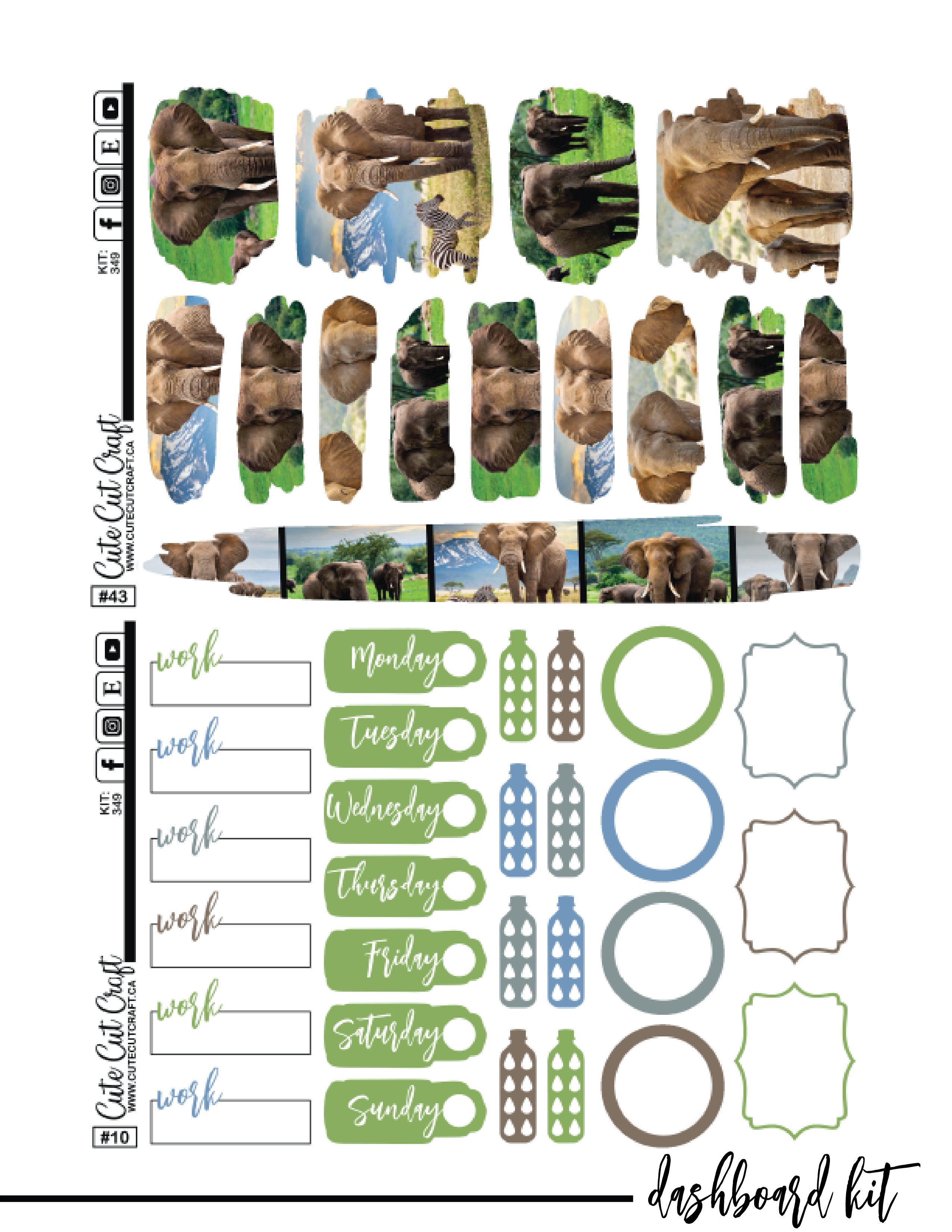 Elephant Expedition #349 || CHP Dashboard Kit [PRINTABLE]