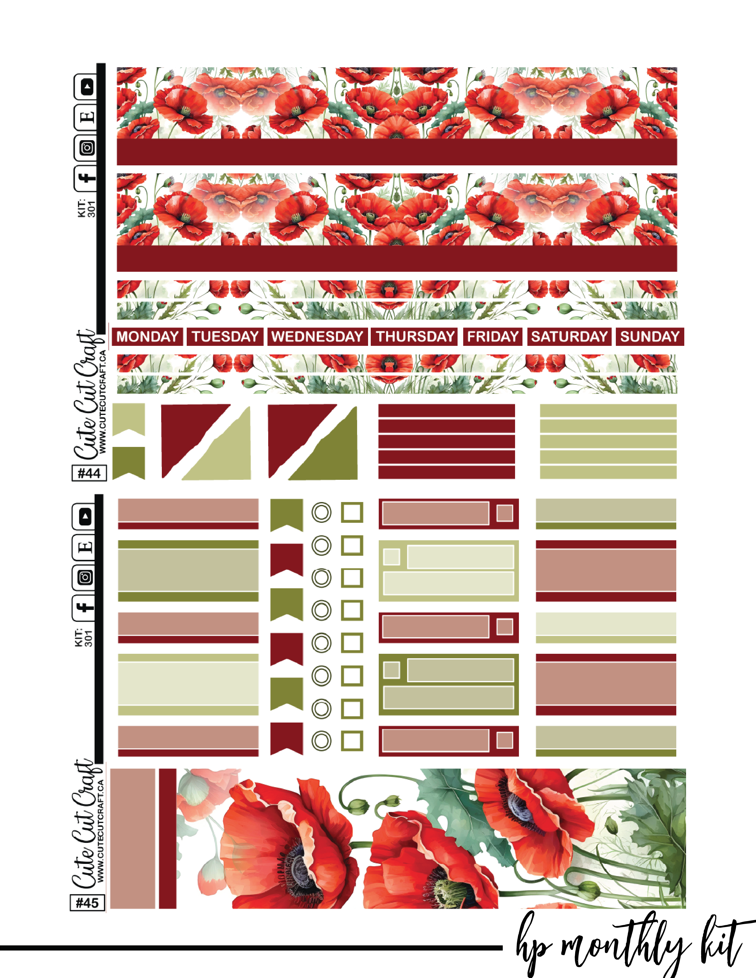 November Poppies #301 || CHP Vertical Kit [PRINTABLE]