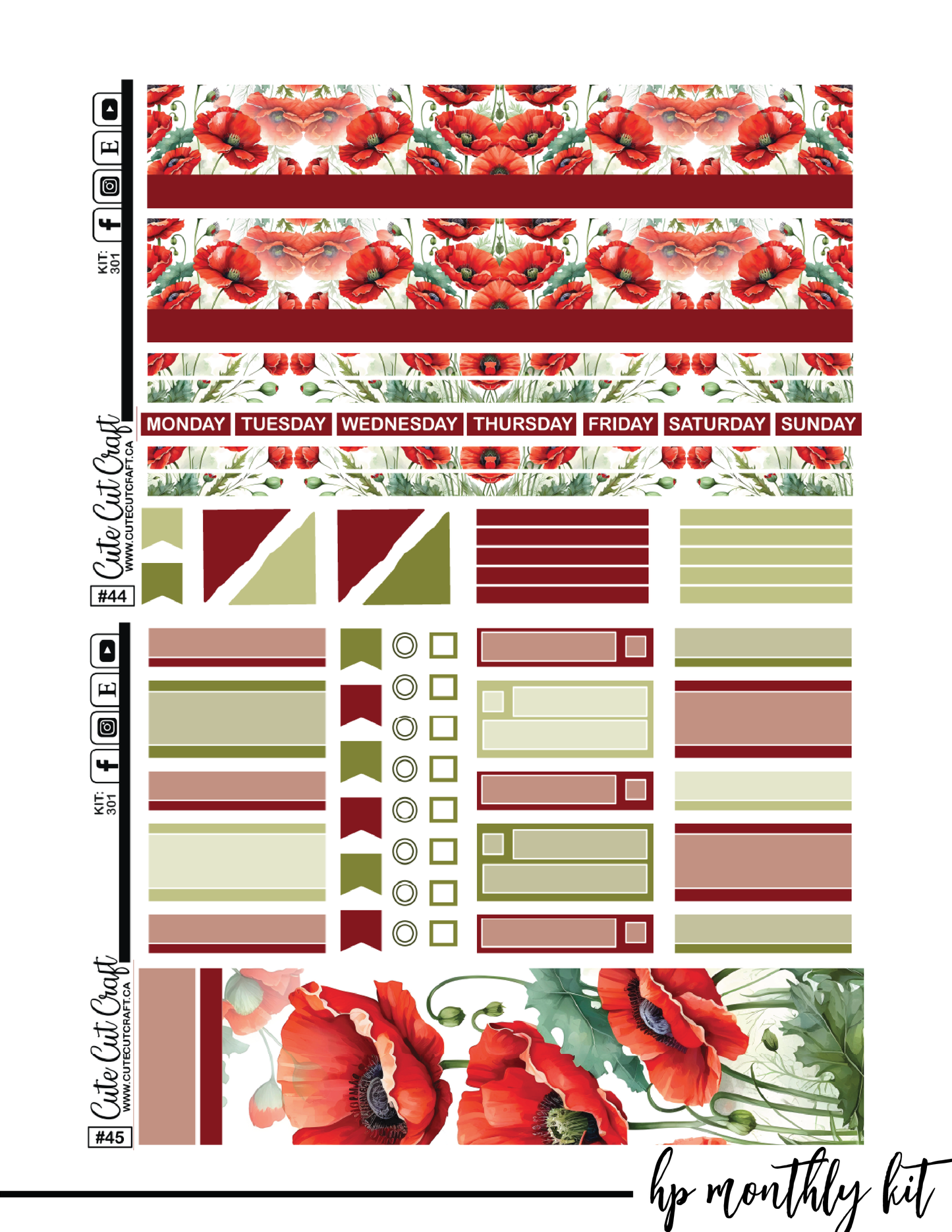 November Poppies #301 || CHP Vertical Kit [PRINTABLE]