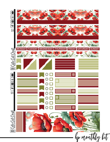 November Poppies #301 || CHP Dashboard Kit [PRINTABLE]